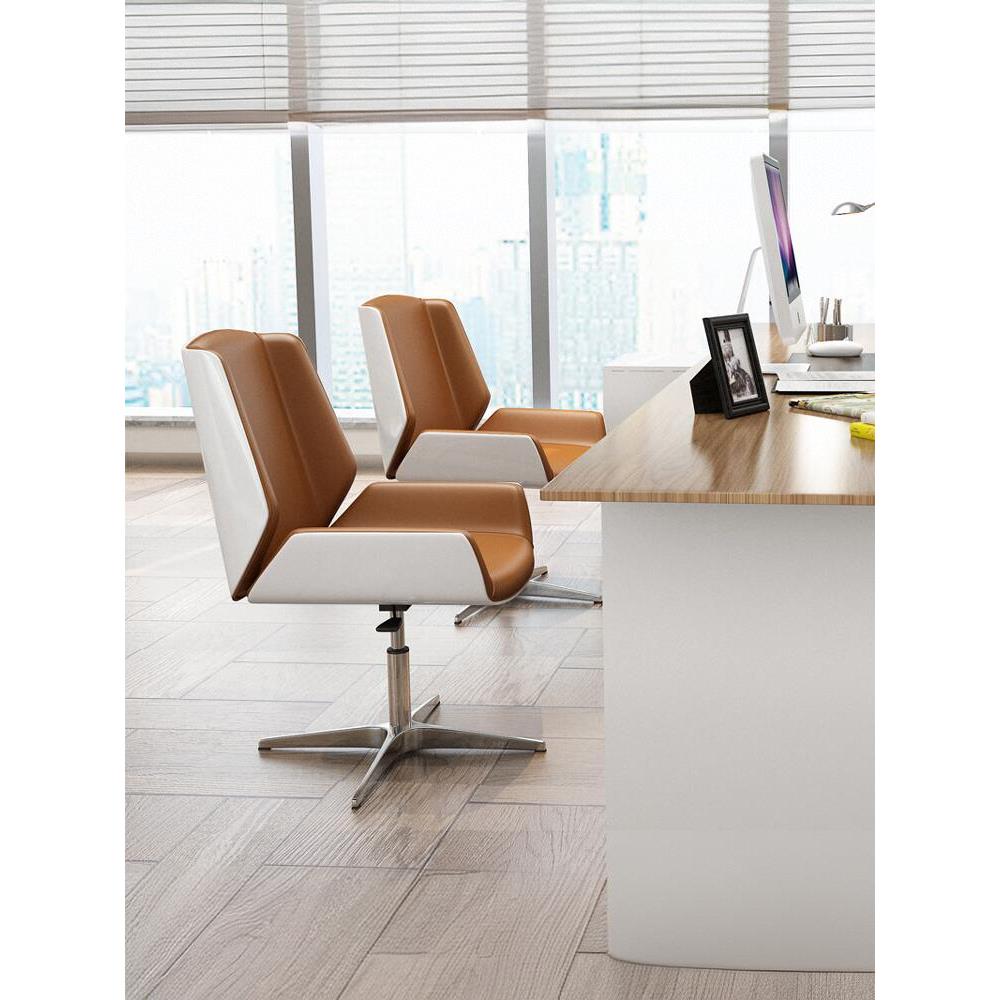 办公椅现代简约真皮会议椅子商务接待洽谈职员班前椅升降护腰坐椅