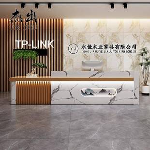 需定制新中式收银台公司前台接待台服装店美容院采耳养生馆茶楼吧