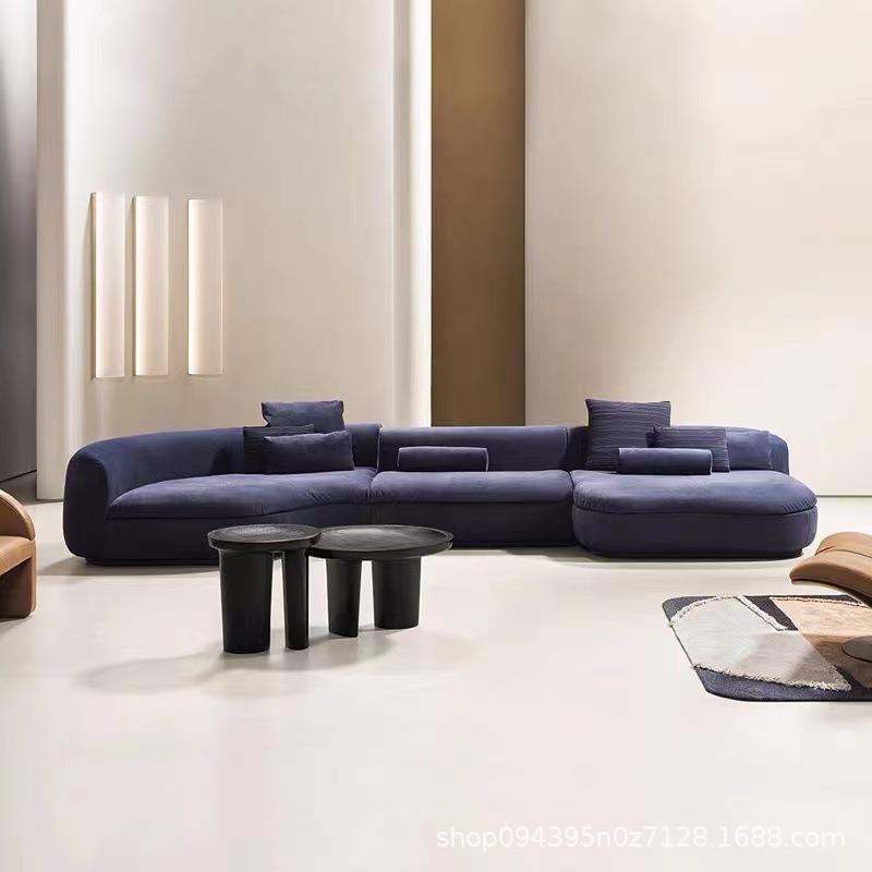 baxter意式布艺沙发弧形科技布极简别墅大户型设计师异形转角沙发