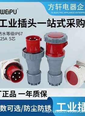 威浦WEIPU插头座 125A 5芯 IP67 TYP975 5224 6524 475 2724 6524