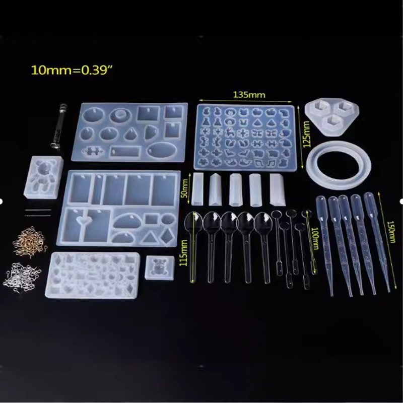 229件套diy水晶滴胶工具套装D 手镯吊坠饰品模具组合配钻头