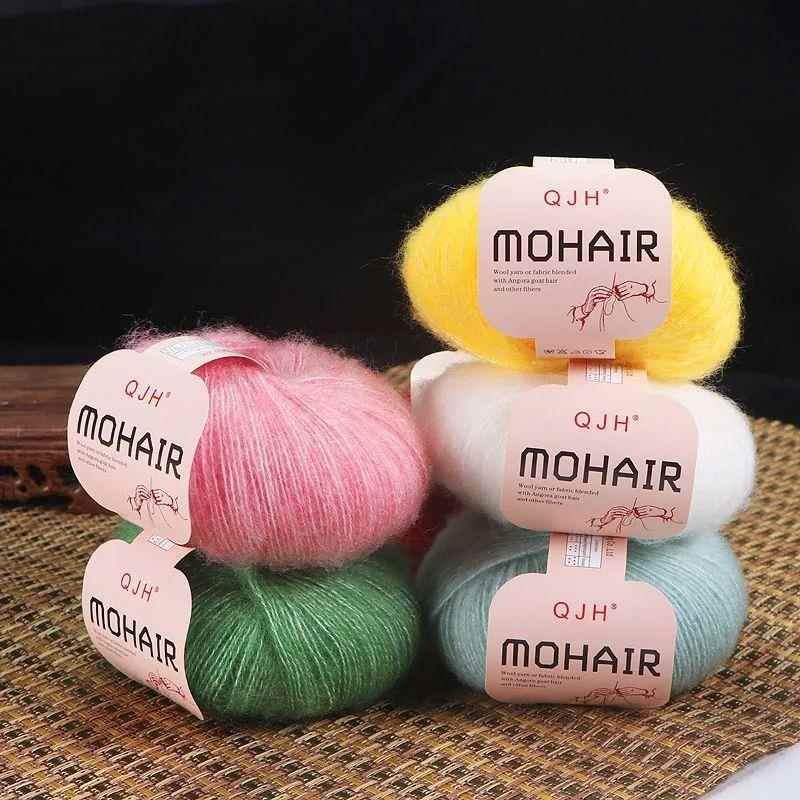 6pcs Soft Mohair Yarn Knitting Angora Yarn for DIY Knitting,