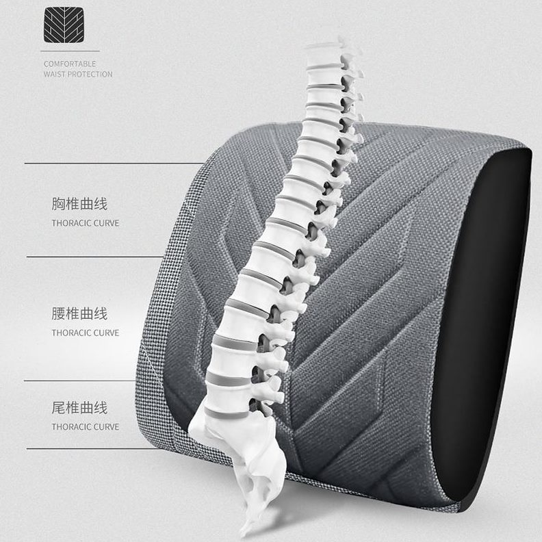 靠垫托腰靠背固定座海绵亚麻记忆棉开车椅货车护腰靠腰垫腰部支撑