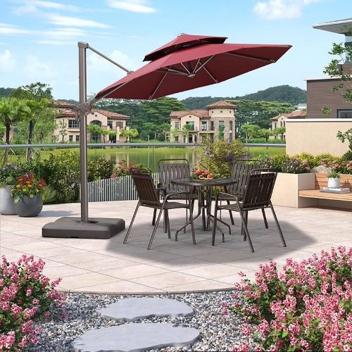 户外遮阳伞庭院伞别墅花园商用大型太阳伞露天阳台室外摆摊罗马伞
