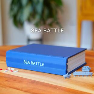 新品PlayBook'dSeaBattle伪装成书的海战棋盘游戏桌面摆件
