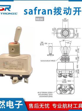 现货拨动开关Safran8836k2型航天开关进口伊顿摇杆钮子开关