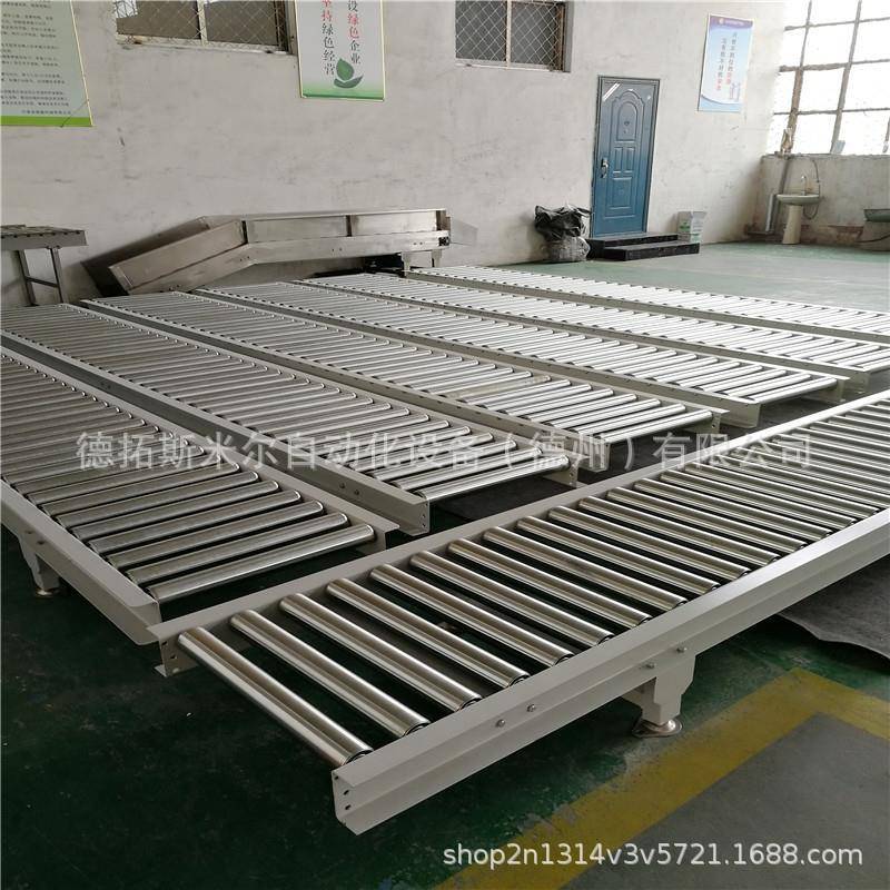 小型无动力滚筒输送机流水线镀锌动力滚筒线手推式输送带流水线