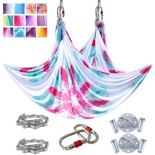 空中瑜伽吊床7米彩色吊床中弹柔软挂布吊绳瑜伽馆用YogaHammock
