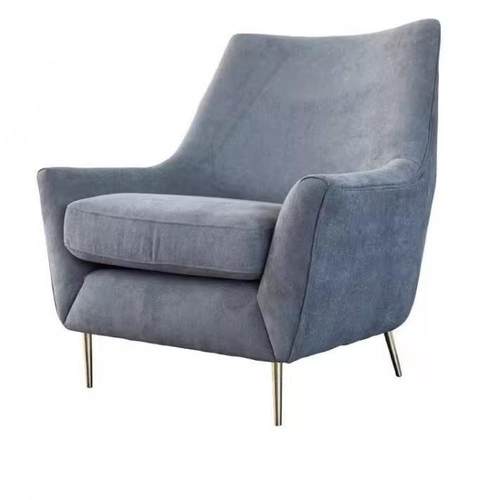 北欧简约沙发椅丝绒布艺老虎椅休闲椅美式设计师后现代单人沙发