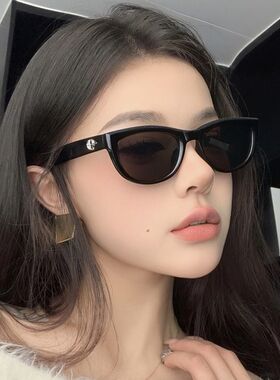 2024年新款墨镜女高级感防紫外线太阳眼镜男欧美复古潮椭圆形小框