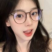上班党超轻近视眼镜框女学生可配度数浅咖色简约显白素颜平光镜