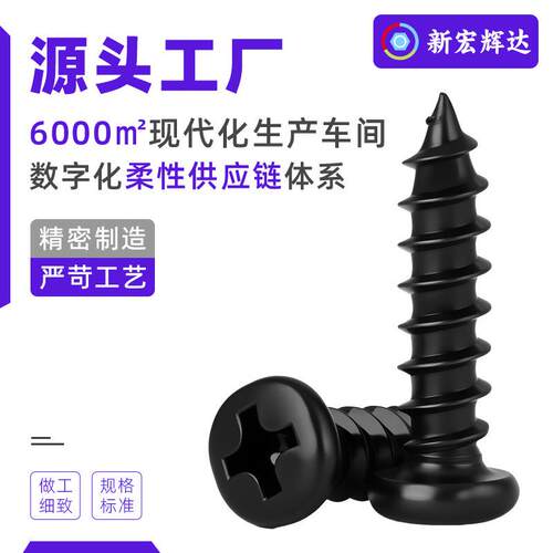 碳钢黑色PA十字头19自攻螺丝微型电子精密小螺丝钉m1圆mm12m23.m4