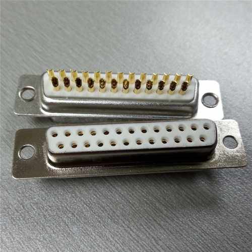 直销车针焊线式D-SUB25针连接器 DB25PIN母头针座 实心针车针母座