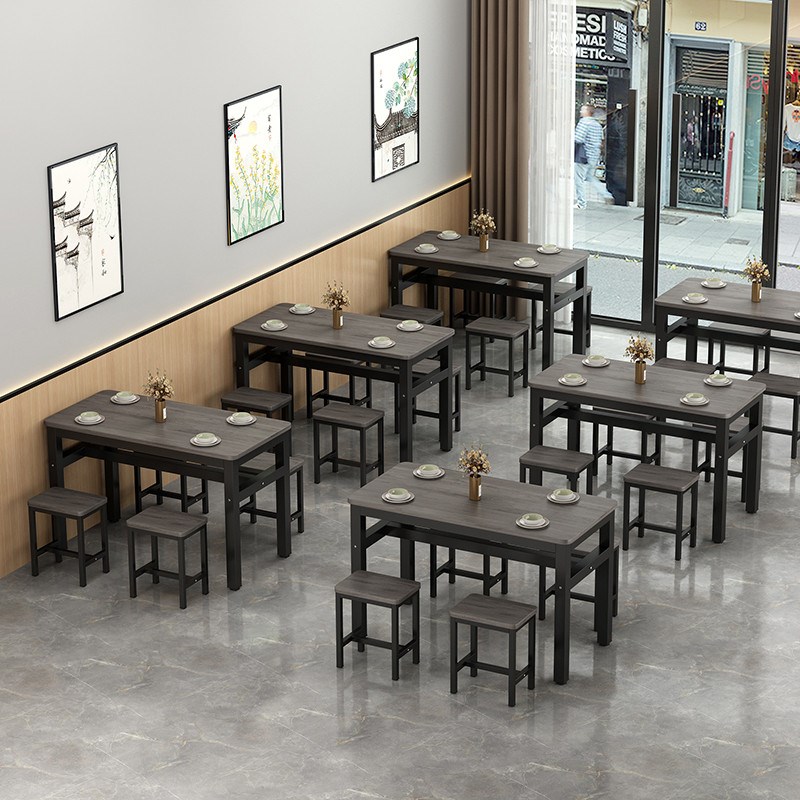 早餐饭店桌椅组合餐饮商用面馆餐桌快餐厅食堂小吃四人长方形桌子