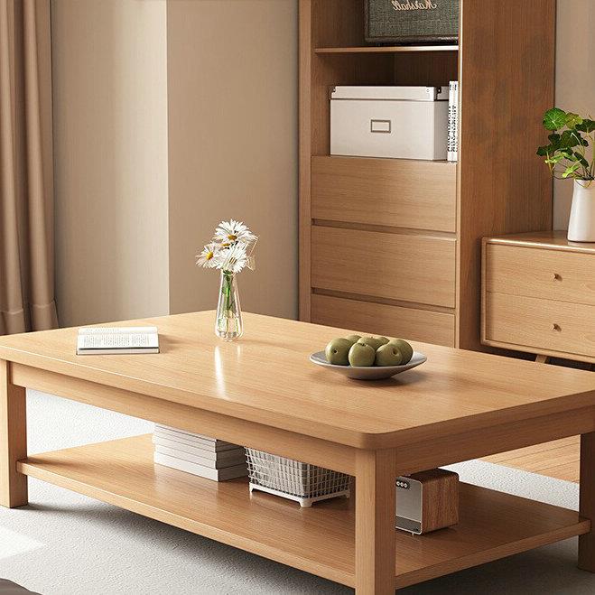 办公室茶桌简约阳台长方形小桌子木纹亮面客厅茶水桌家用家具茶几