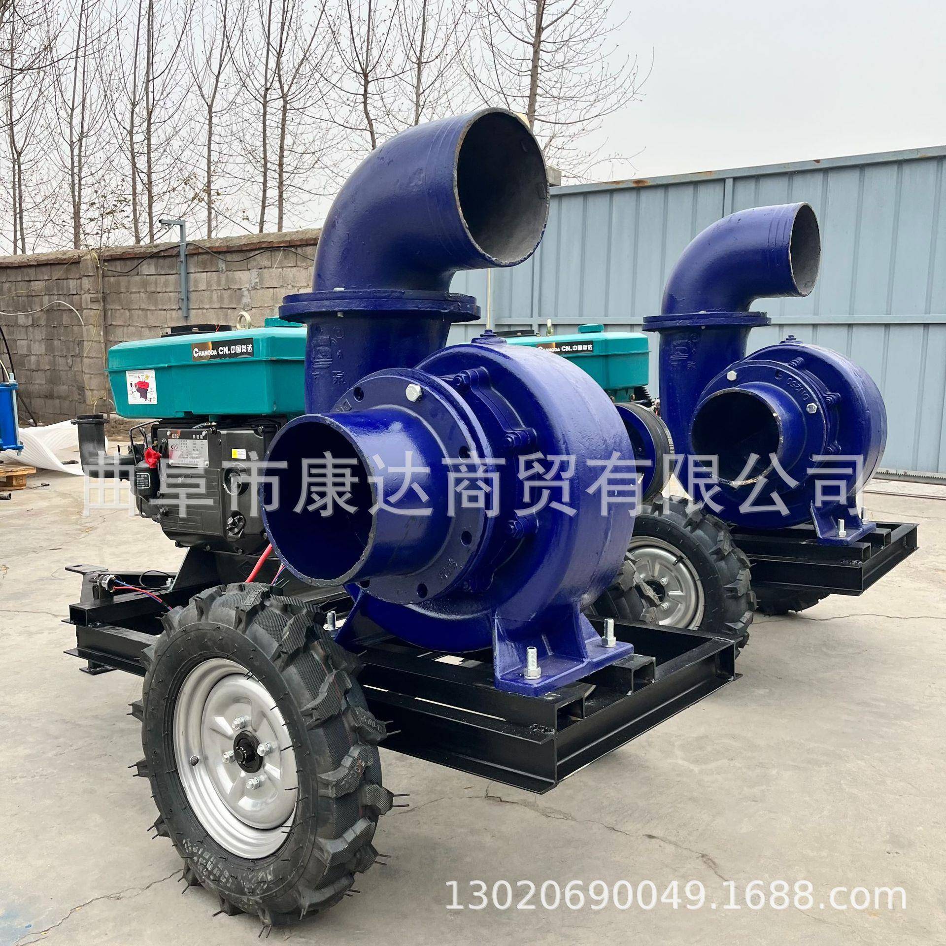 柴油抽水排水泵建筑防汛排涝抽水机移动式柴油排涝泵电机直连泵