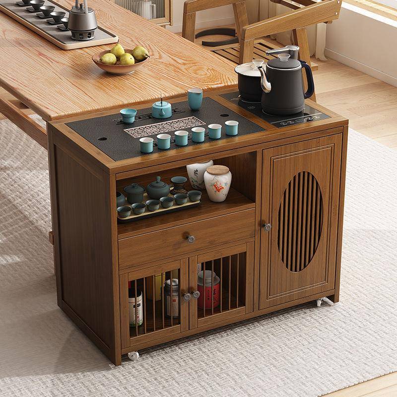 新中式移动阳台茶几客厅烧水壶一体茶水柜茶台小茶桌家用茶车带轮