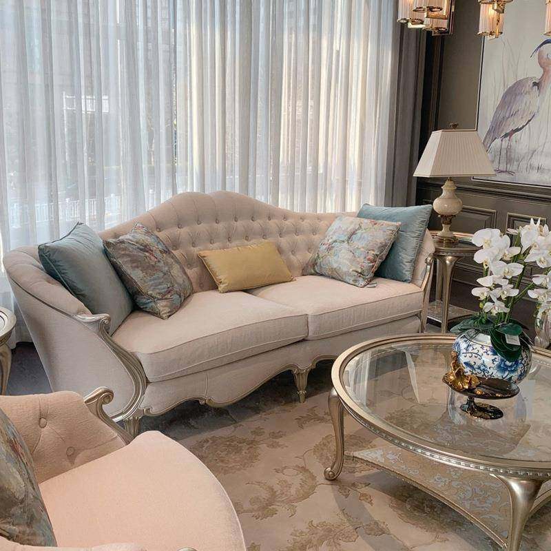 北美轻奢布艺沙发现代简约实木雕刻法式别墅样板房客厅家具,3C数码配件,USB灯,淘宝优惠券,粉丝福利购,淘宝优惠卷