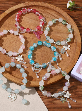 手链女ins古风玻璃手链简约小清新超仙送闺蜜手饰学生女手串批发