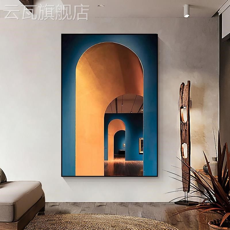 延伸回廊入户玄关装饰画客厅沙发背景墙挂画走廊过道楼梯间晶瓷画