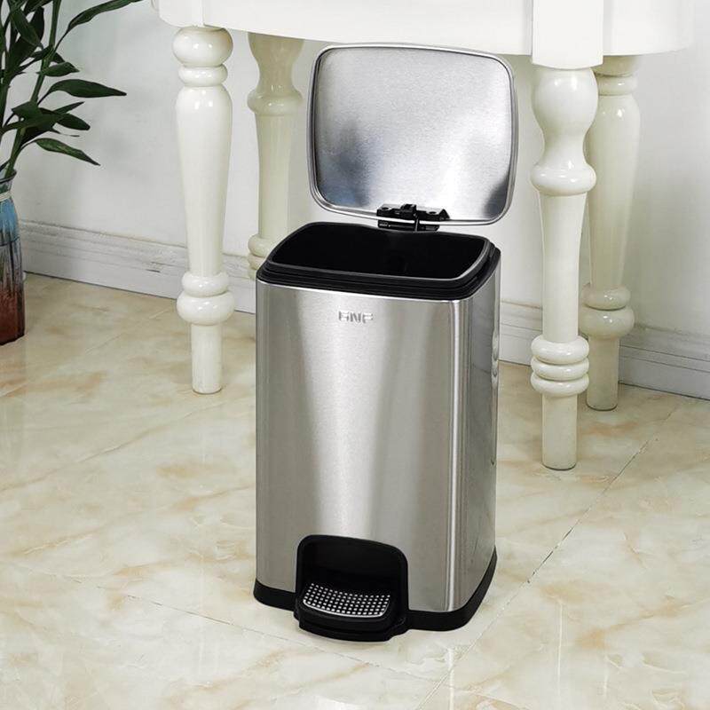 南方GNF方形不锈钢脚踏垃圾桶家用8升客厅厨房卫生间卧室脚踏式筒