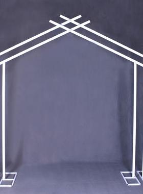 新款婚庆五边形几何铁艺拱门装饰背景舞台异形架子婚礼装饰道具