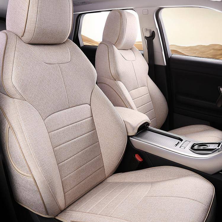 专车舒适五座揽胜极光专用汽车坐垫全包围透气亚麻四季通用座椅套