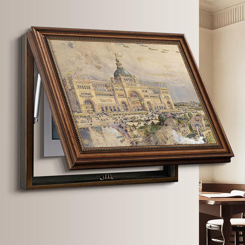 电表箱装饰画法式复古风轻奢高级感美式遮挡配电箱电源盒风景挂画