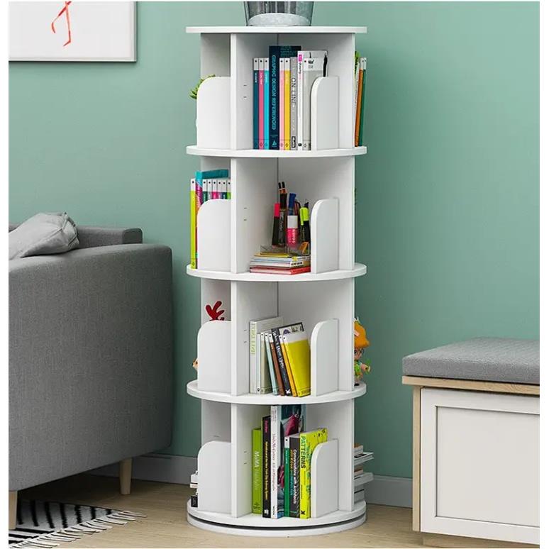 制作创意书架家用客厅书房旋转落地书架学生收纳架子