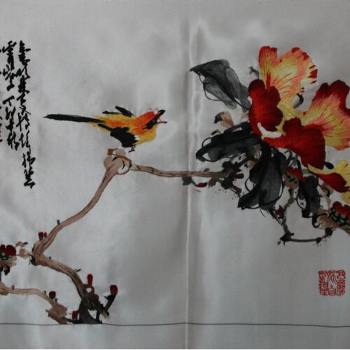 苏州手工刺绣画苏绣装饰送礼未装裱绣片写意花鸟厂家供应