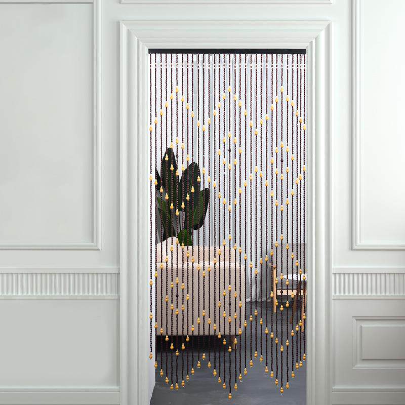 家居高端珠帘桃木风水珠帘卧室卫生间成品门帘环保隔断木珠帘