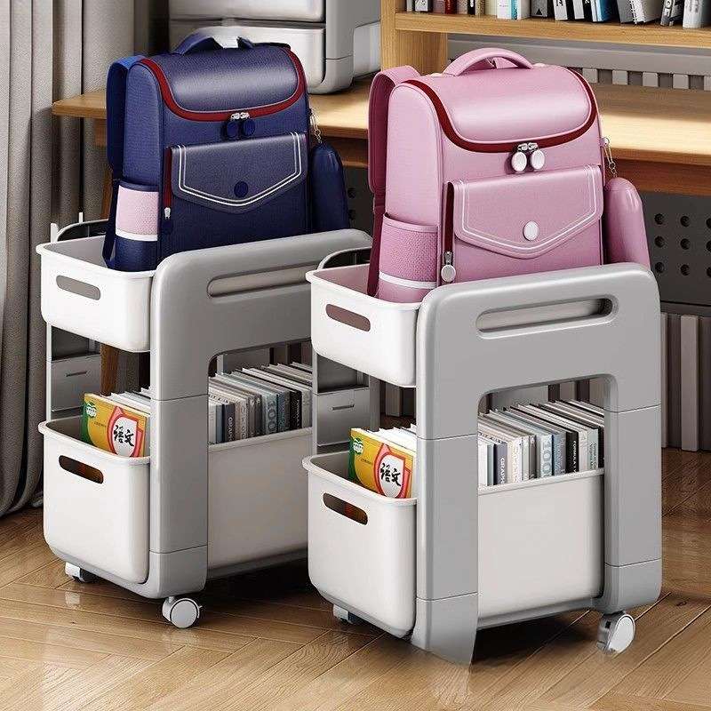 静音书包置物架可移动小推车书本收纳架神器挡板放收纳