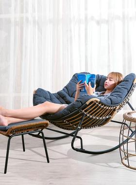 藤摇椅客厅休闲摇摇椅大人藤编午睡椅北欧逍遥椅家用阳台懒人躺椅
