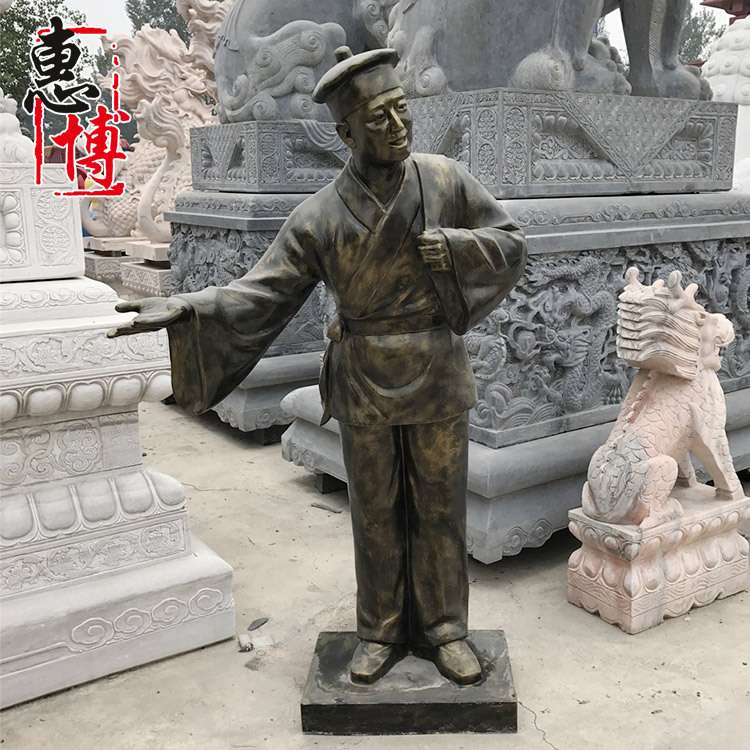 户外现代人物店小二树脂装饰工艺品玻璃钢雕塑商业街迎宾雕塑摆件