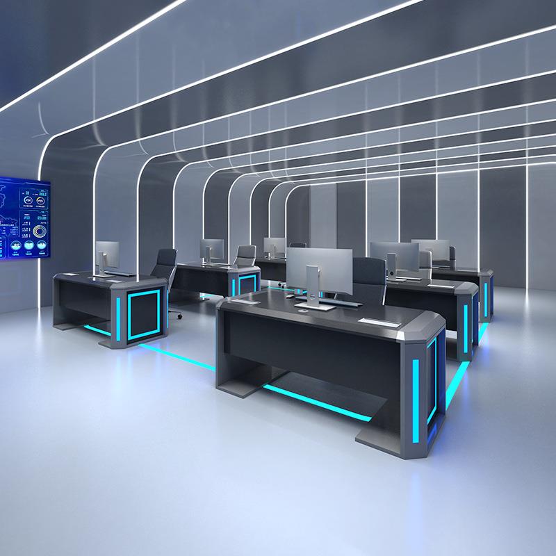 操作台控制台监控指挥中心播音台调度台烤漆钢木结构工作台多功能