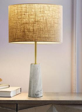 美式北欧风轻奢大理石台灯后现代简约客厅创意卧室床头柜装饰灯具