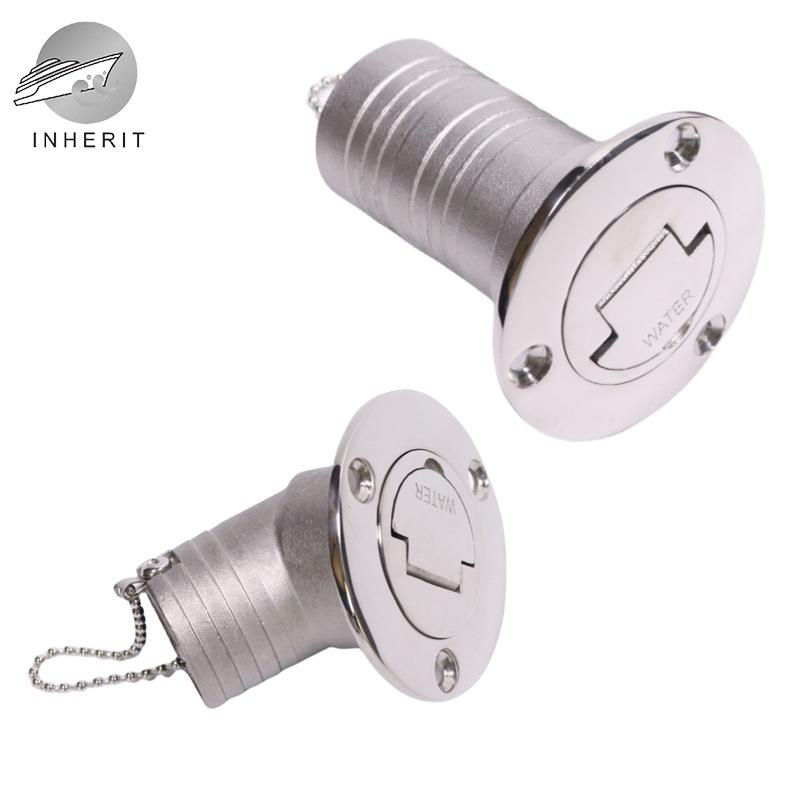 特殊加油口升级款油舱盖不锈钢316注水口翻盖弯管游艇油箱体