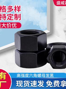 12.9级高强度六角螺母黑色GB6170六角螺母螺帽螺丝M5-M36现货