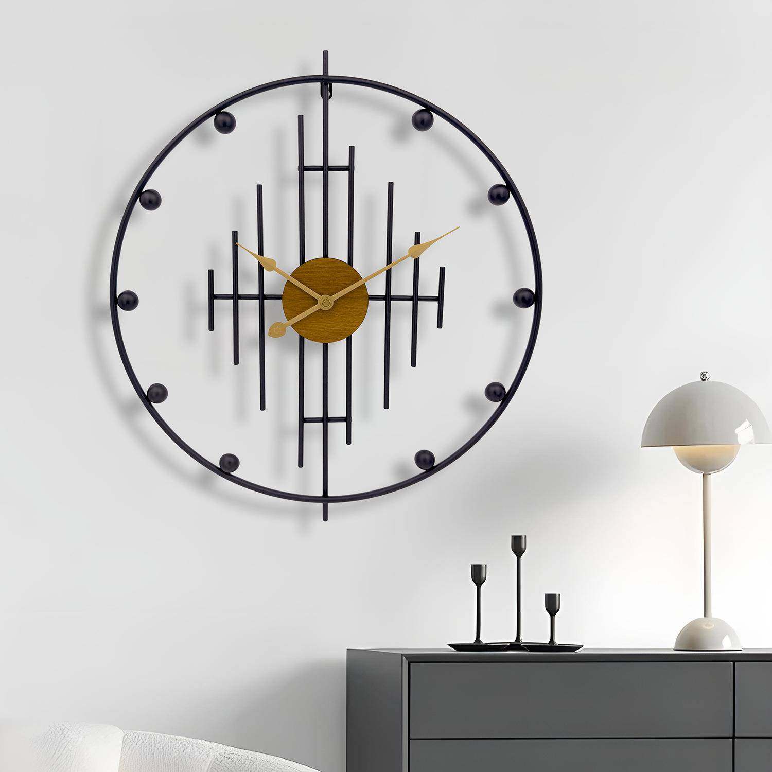 现代简约时尚客厅挂钟高端创意网红铁艺装饰钟表新款轻奢静音壁钟