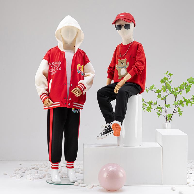 童装模特展示架服装店儿童模特道具男女小孩橱窗人台假人全身包布