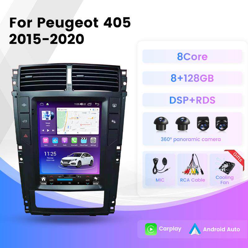 适用于peugeot405/2015-2020标致405车载竖屏安卓导航仪主板