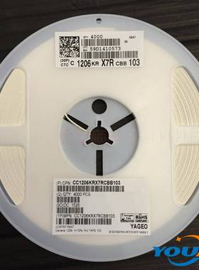 贴片电容国巨CC1206KRX7RCBB1031206103K10NF10%1KV