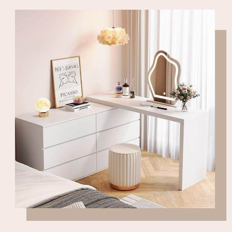梳妆台斗柜一体家用卧室现代简约小户型可伸缩奶油风化妆桌收纳柜,基础建材,脚轮/万向轮,淘宝优惠券,粉丝福利购,淘宝优惠卷