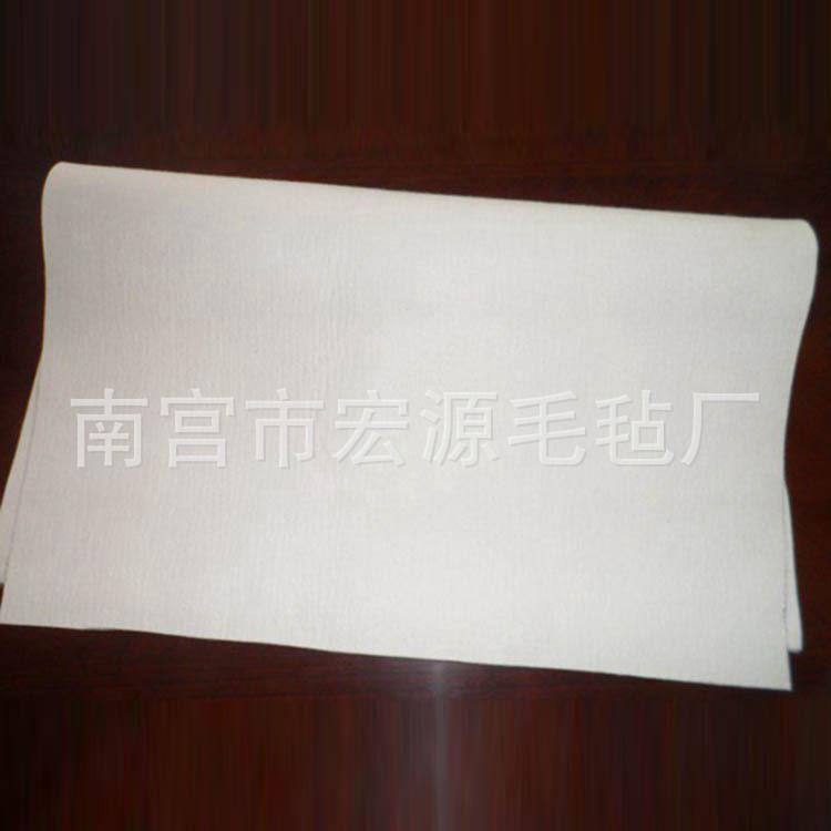 1mm-50mm可背胶抛光防尘密封耐磨吸油工业细白羊毛毡高密化纤毛毡