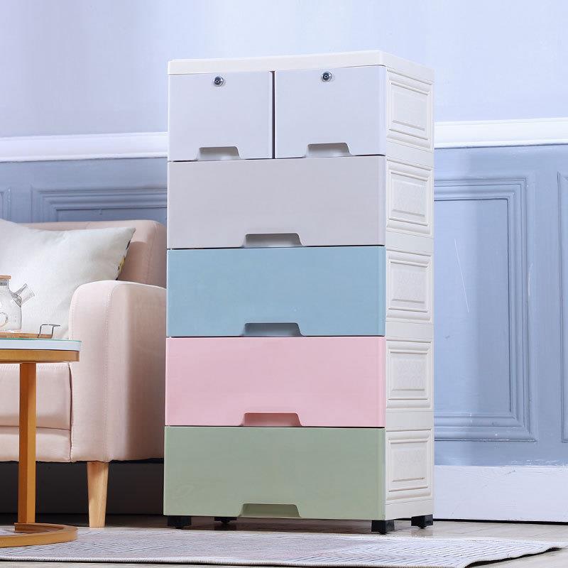 50cm宽收纳柜子抽屉式塑料储物柜多层加大号宝宝衣柜五斗柜drawer