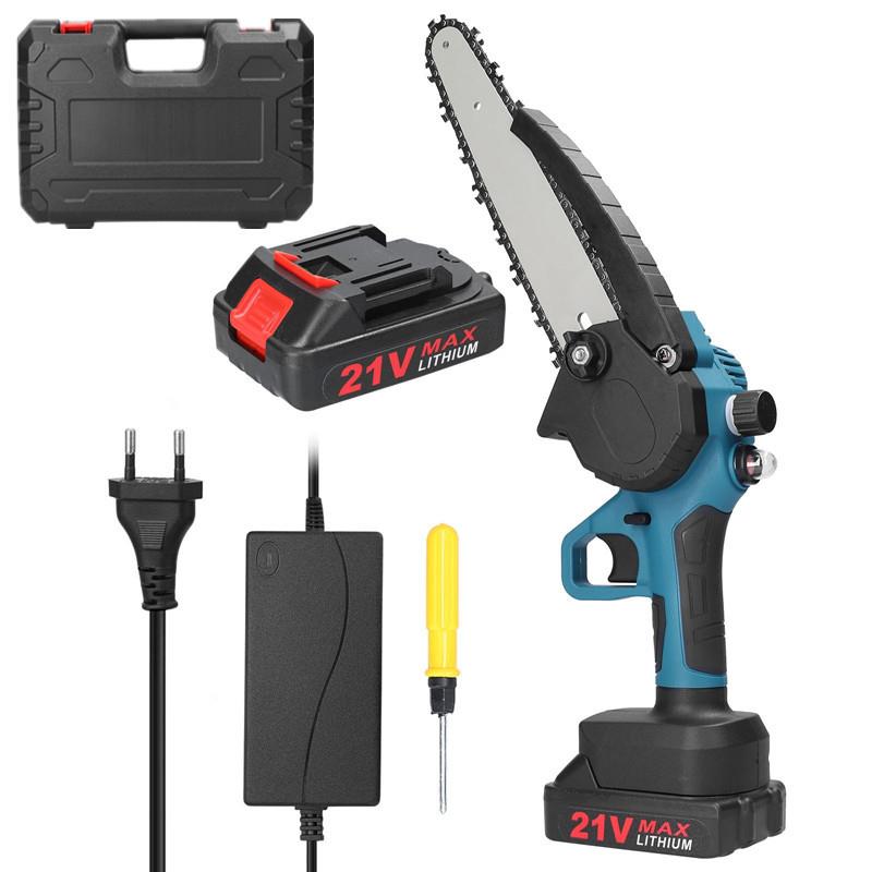 8寸21V迷你电链锯家用手持锂电锯小型木工园林伐木锯