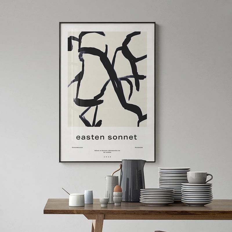 抽象北欧现代简约线条几何工业风装饰画客厅卧室书房挂画装饰画