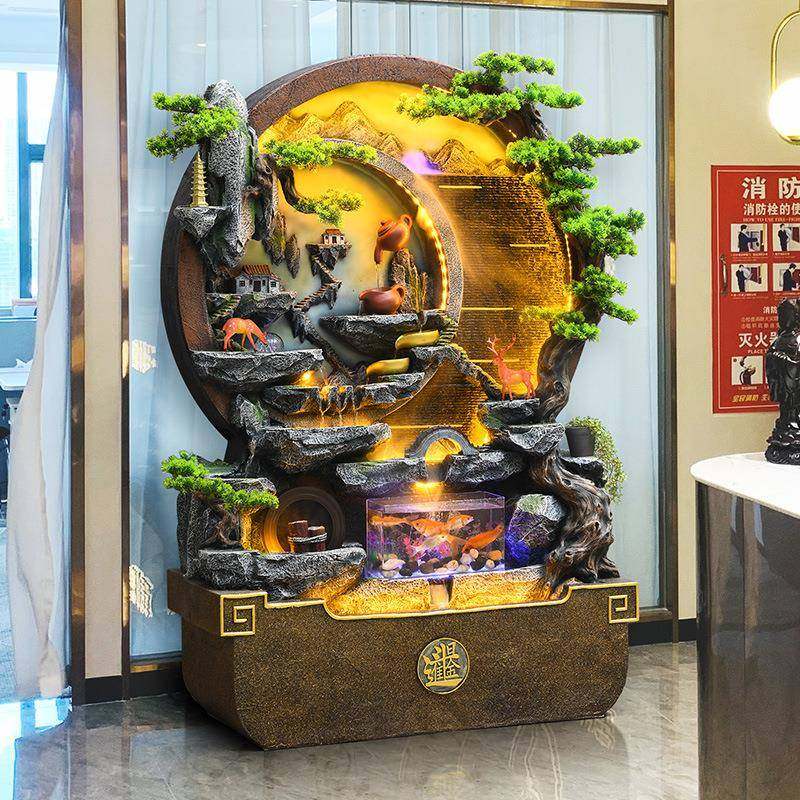 跨境水幕墙流水屏风客厅玄关招财摆件庭院落地循环水假山,3C数码配件,USB灯,淘宝优惠券,粉丝福利购,淘宝优惠卷