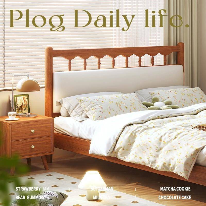 北欧全实木床现代简约1.8双人主卧1.5米单人日式民宿床经济型家具