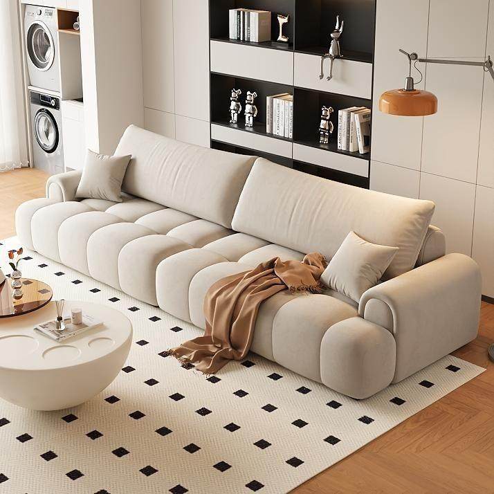 奶油风泡芙沙发小户型出租房客厅简约现代网红真皮棉花糖直排沙发,鲜花速递/花卉仿真/绿植园艺,割草机/草坪机,淘宝优惠券,粉丝福利购,淘宝优惠卷